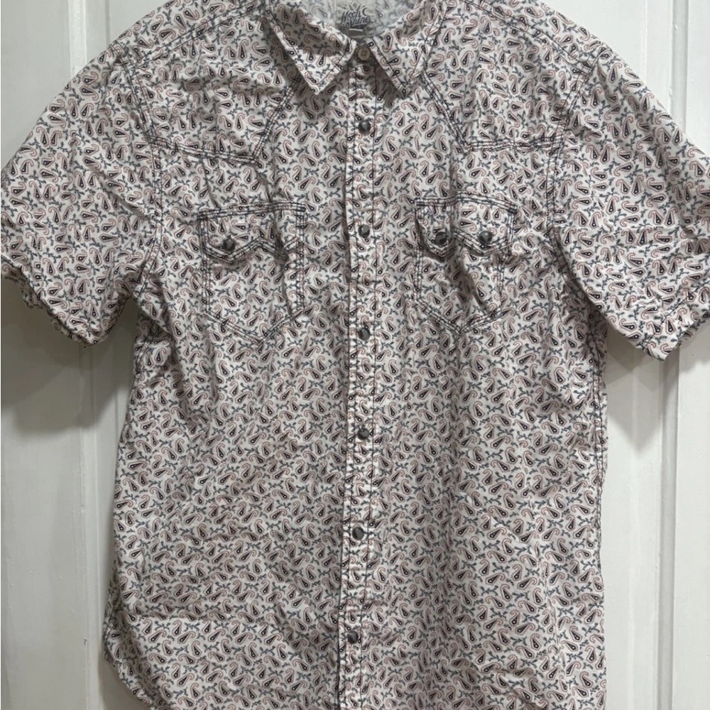 Men's Casual Paisley Button-Down Shirt